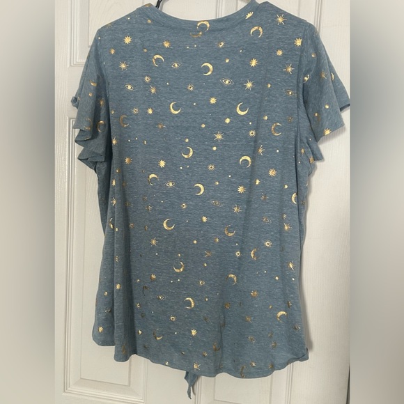 TruSelf Blue Starry Night Women's Top 3X - Picture 2 of 5